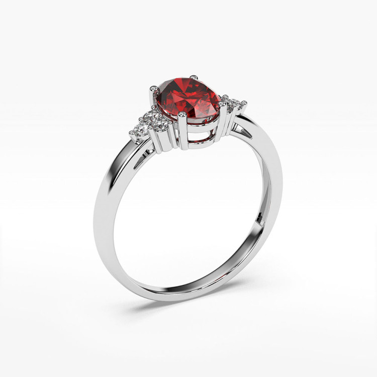 Pierścionek z białego złota z rubinem - próba 585 1,052CT PV-064BR