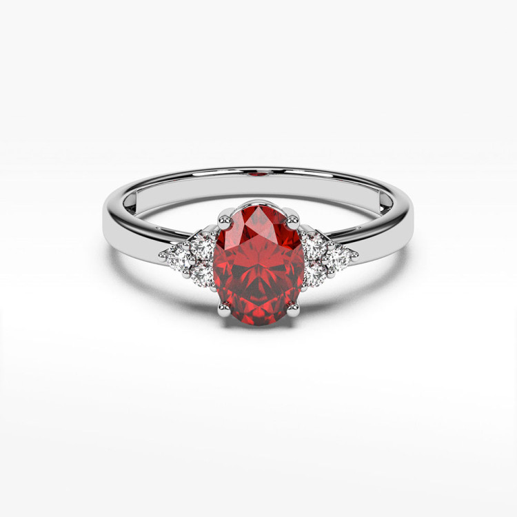 Pierścionek z białego złota z rubinem - próba 585 1,052CT PV-064BR