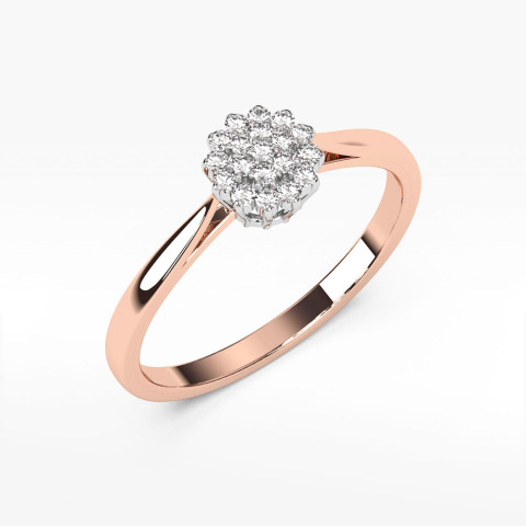 Pierścionek z różowego złota z diamentami - próba 585 0,10CT PV-065C