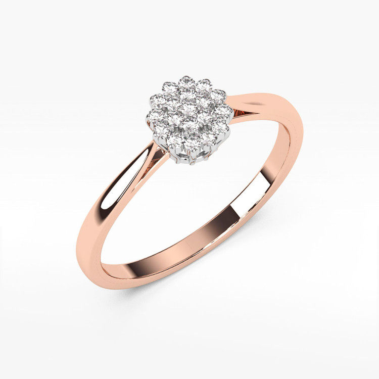Pierścionek z różowego złota z diamentami - próba 585 0,10CT PV-065C