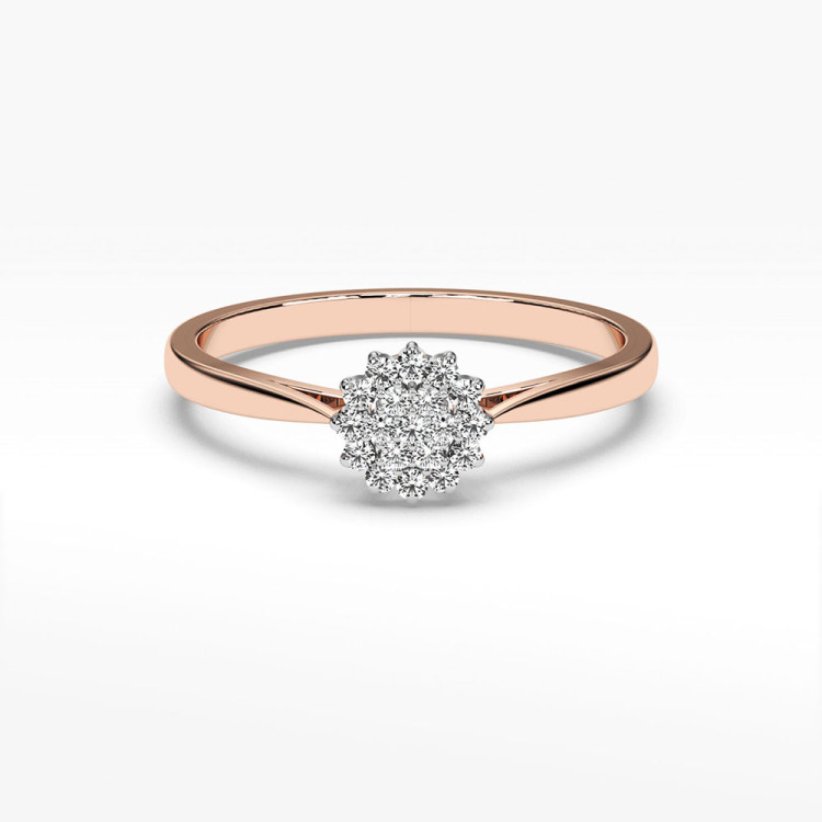 Pierścionek z różowego złota z diamentami - próba 585 0,10CT PV-065C