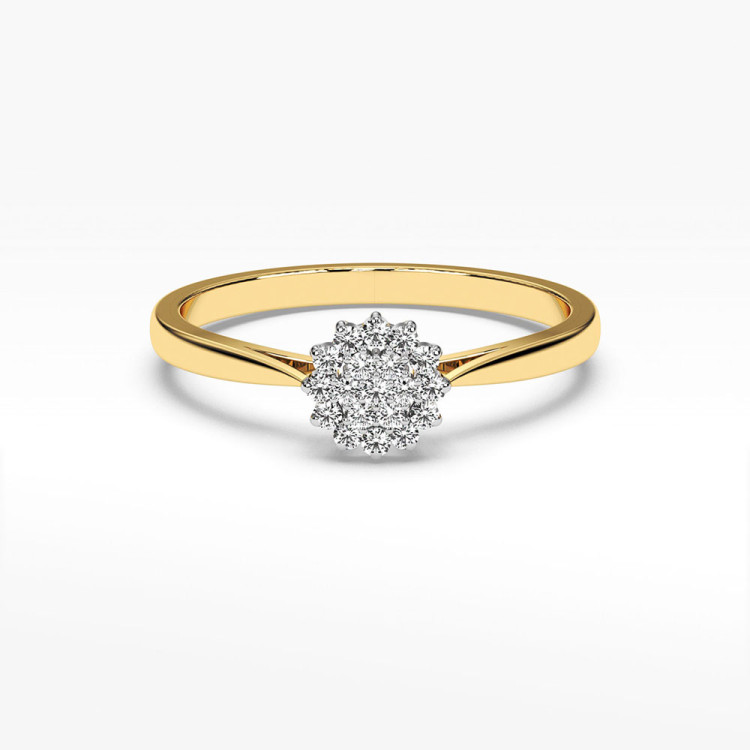 Pierścionek z żółtego złota z diamentami - próba 585 0,10CT PV-065A