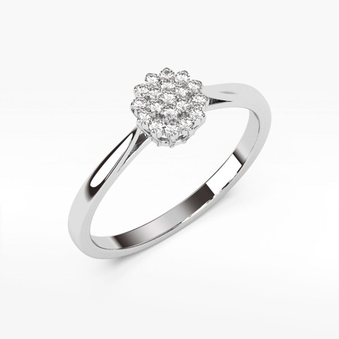 Pierścionek z białego złota z diamentami - próba 585 0,10CT PV-065B