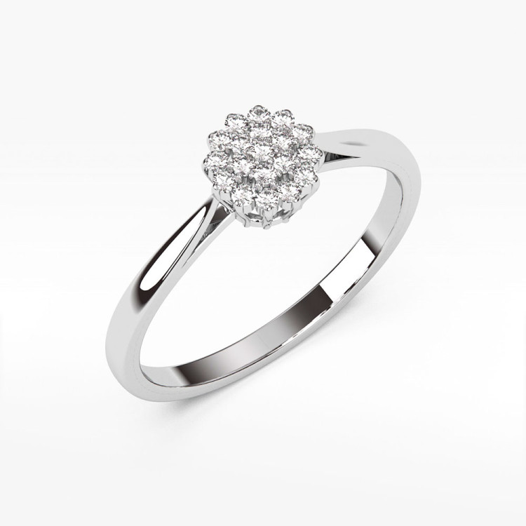 Pierścionek z białego złota z diamentami - próba 585 0,10CT PV-065B