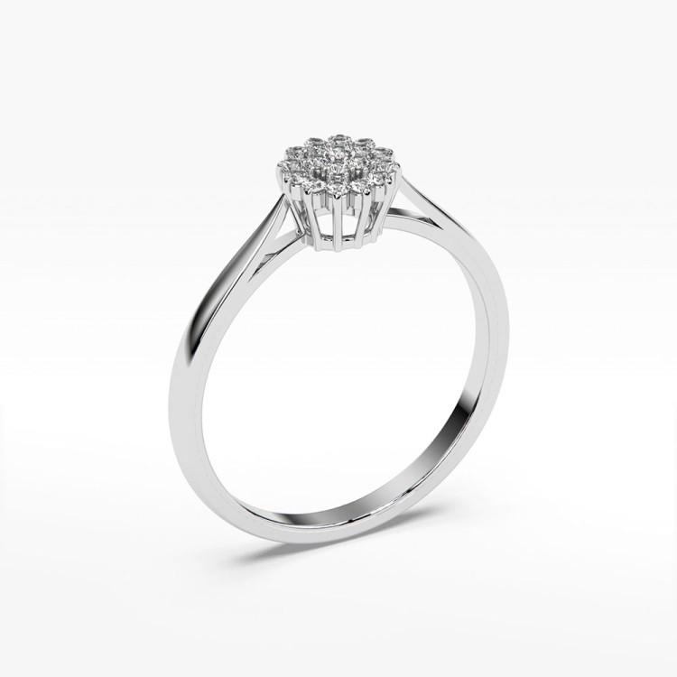 Pierścionek z białego złota z diamentami - próba 585 0,10CT PV-065B