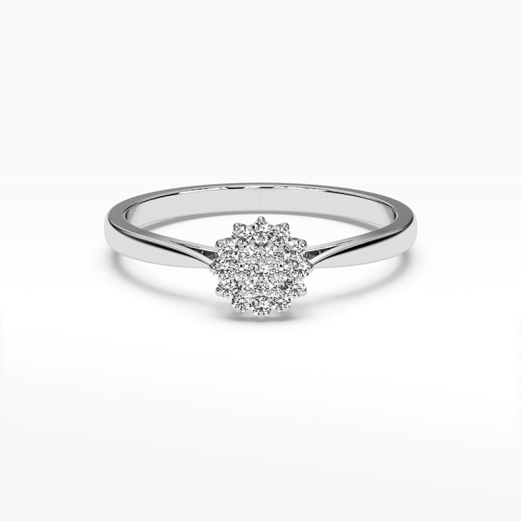 Pierścionek z białego złota z diamentami - próba 585 0,10CT PV-065B