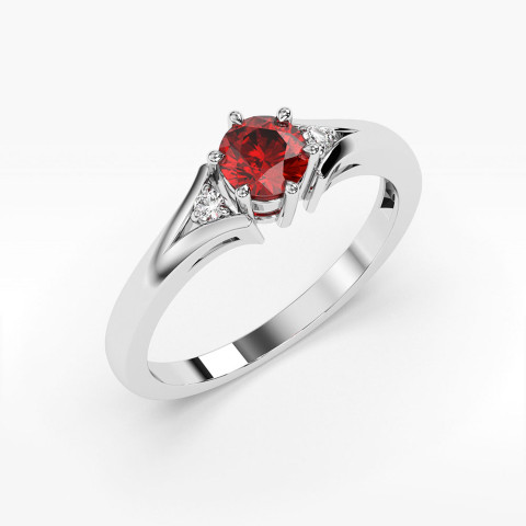 Pierścionek z białego złota z rubinem - próba 585 0,629CT PV-068BR