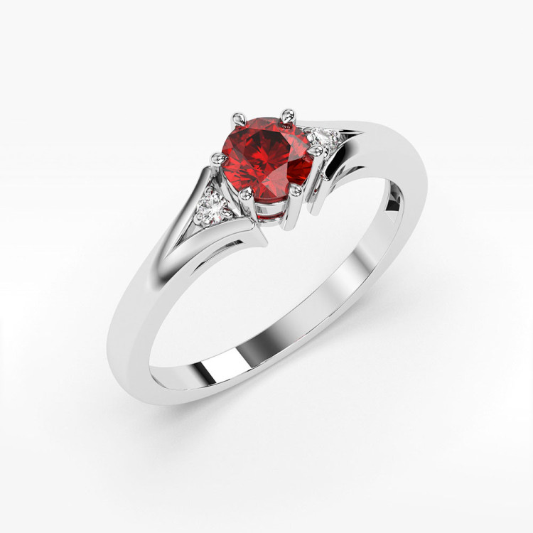 Pierścionek z białego złota z rubinem - próba 585 0,629CT PV-068BR