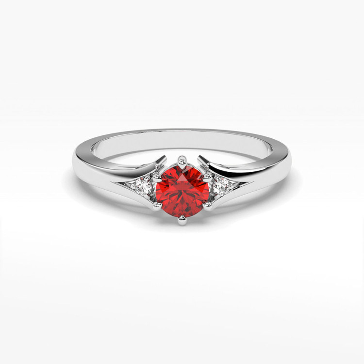 Pierścionek z białego złota z rubinem - próba 585 0,629CT PV-068BR