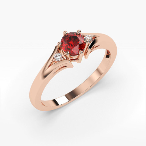 Pierścionek z różowego złota z rubinem - próba 585 0,629CT PV-068CR