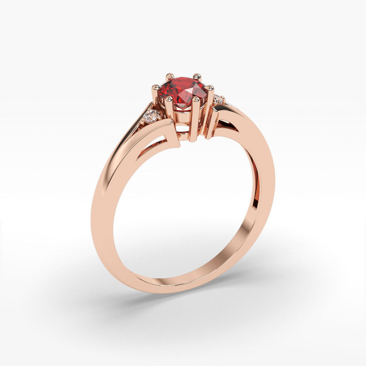 Pierścionek z różowego złota z rubinem - próba 585 0,629CT PV-068CR