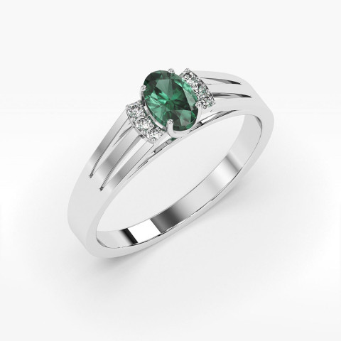 Pierścionek z białego złota ze szmaragdem - próba 585 0,452CT PV-071BSZ