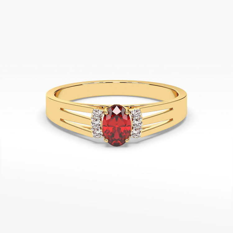 Pierścionek z żółtego złota z rubinem - próba 585 0,652CT PV-071AR