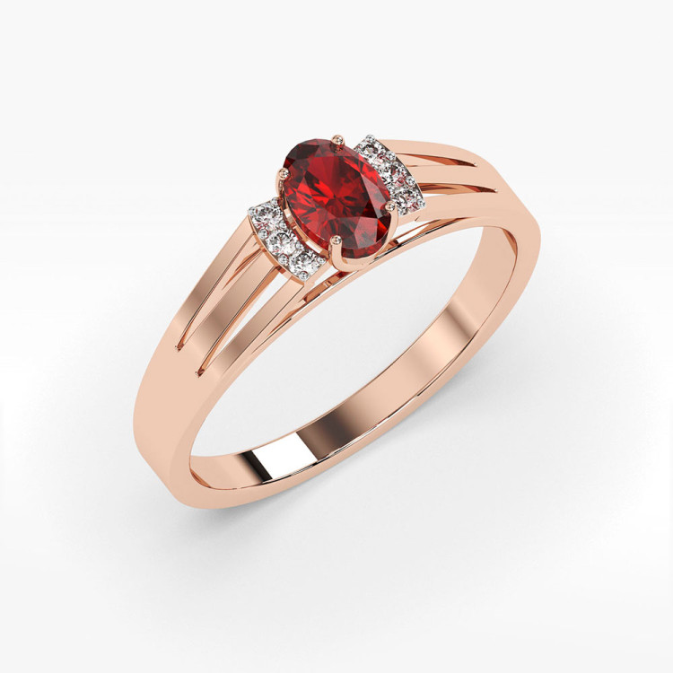 Pierścionek z różowego złota z rubinem - próba 585 0,652CT PV-071CR