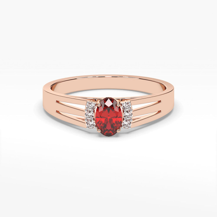 Pierścionek z różowego złota z rubinem - próba 585 0,652CT PV-071CR