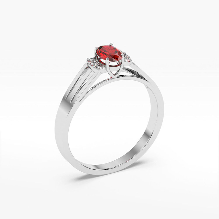 Pierścionek z białego złota z rubinem - próba 585 0,652CT PV-071BR