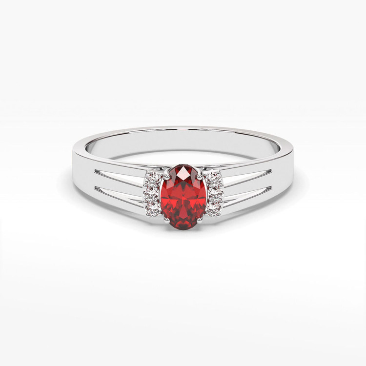 Pierścionek z białego złota z rubinem - próba 585 0,652CT PV-071BR