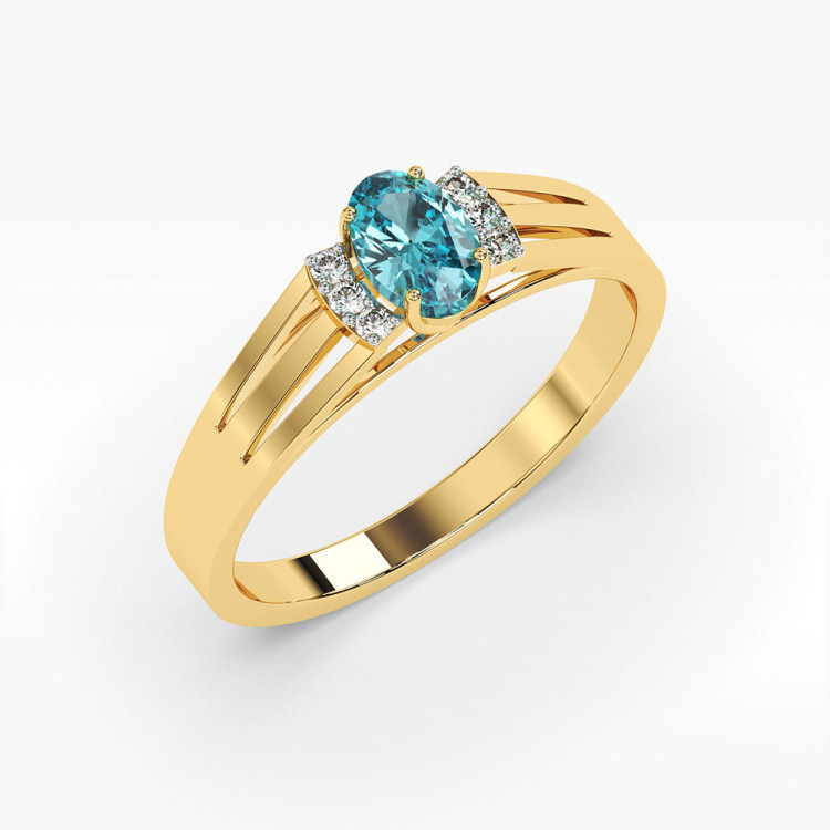 Pierścionek z żółtego złota z topazem Swiss - próba 585 0,552CT PV-071AT