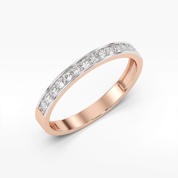 Pierścionek z różowego złota z diamentami  - próba 585 0,20CT PV-077C