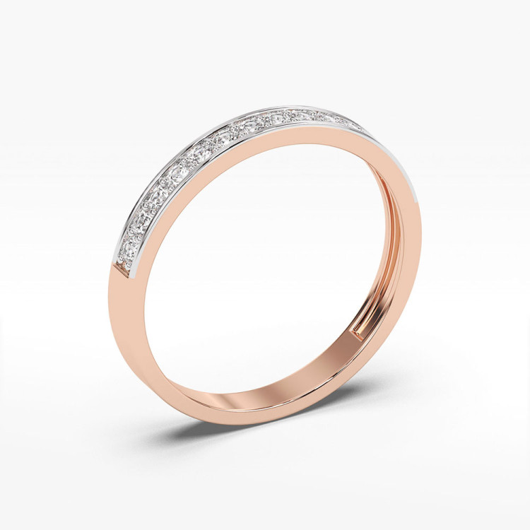 Pierścionek z różowego złota z diamentami  - próba 585 0,20CT PV-077C