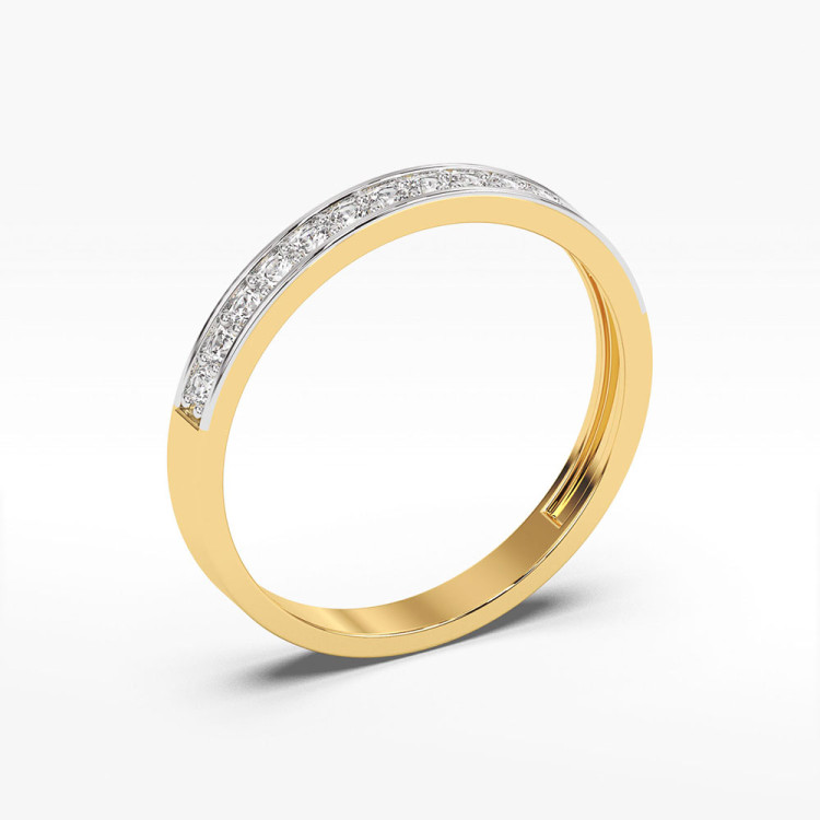 Pierścionek z żółtego złota z diamentami  - próba 585 0,20CT PV-077A