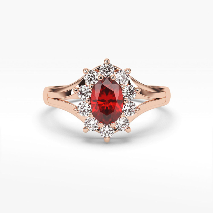 Pierścionek z różowego złota z rubinem - próba 585 1,30CT PV-078CR