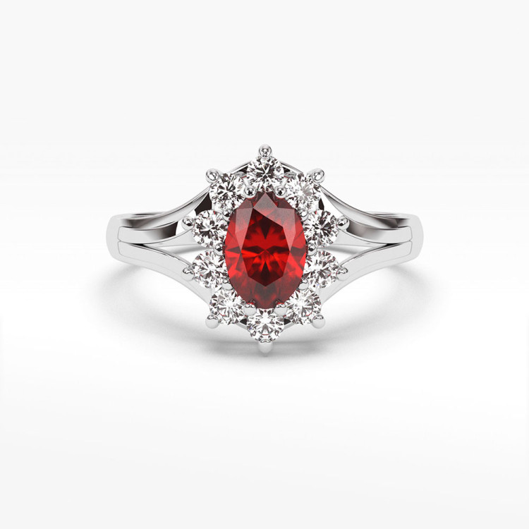 Pierścionek z białego złota z rubinem - próba 585 1,30CT PV-078BR