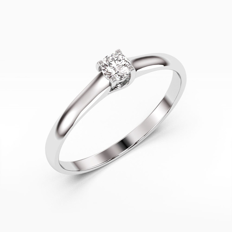 Pierścionek z białego złota z diamentem - próba 585 0,20CT PV-093B