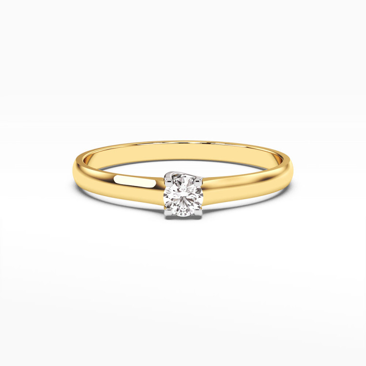 Pierścionek z żółtego złota z diamentem - próba 585 0,20CT PV-093A