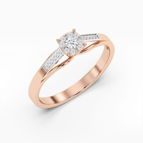 Pierścionek z różowego złota z diamentami  - próba 585 0,13CT PV-107C
