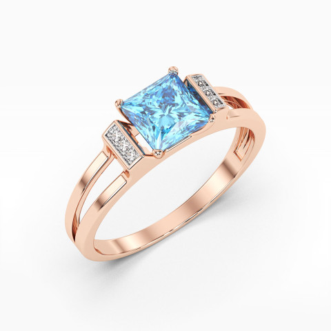 Pierścionek z różowego złota z topazem Swiss - próba 585 1,43CT PV-113CT