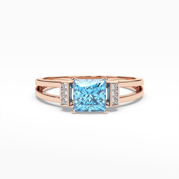 Pierścionek z różowego złota z topazem Swiss - próba 585 1,43CT PV-113CT