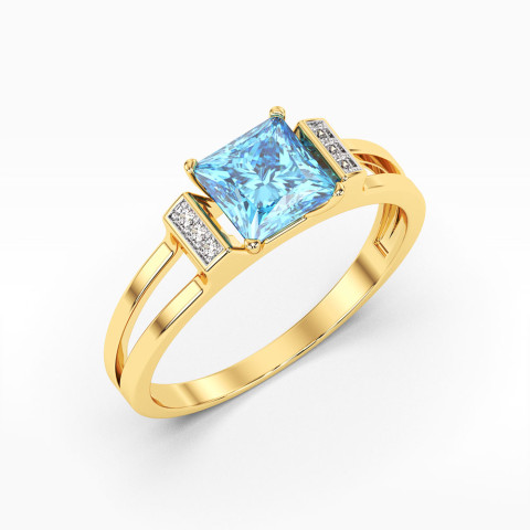 Pierścionek z żółtego złota z topazem Swiss - próba 585 1,43CT PV-113AT