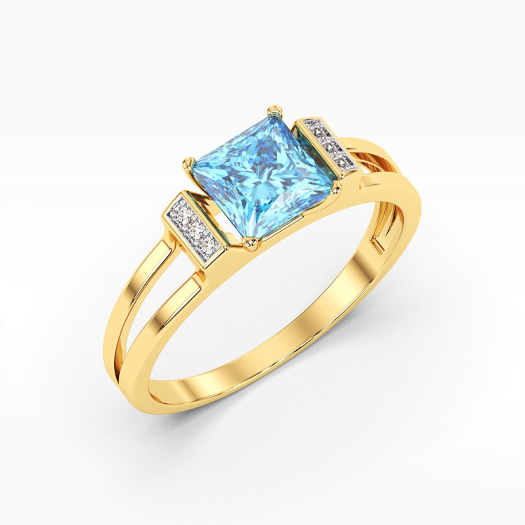 Pierścionek z żółtego złota z topazem Swiss - próba 585 1,43CT PV-113AT