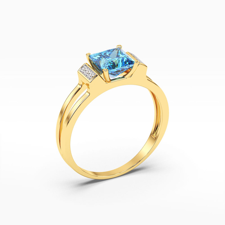 Pierścionek z żółtego złota z topazem Swiss - próba 585 1,43CT PV-113AT