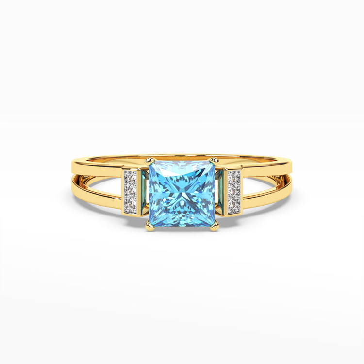 Pierścionek z żółtego złota z topazem Swiss - próba 585 1,43CT PV-113AT