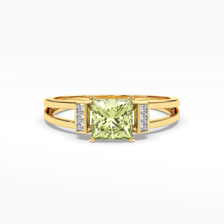 Pierścionek z żółtego złota z oliwinem - próba 585 1,13CT PV-113AO