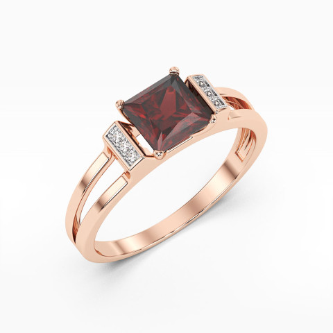 Pierścionek z różowego złota z granatem - próba 585 1,33CT PV-113CG