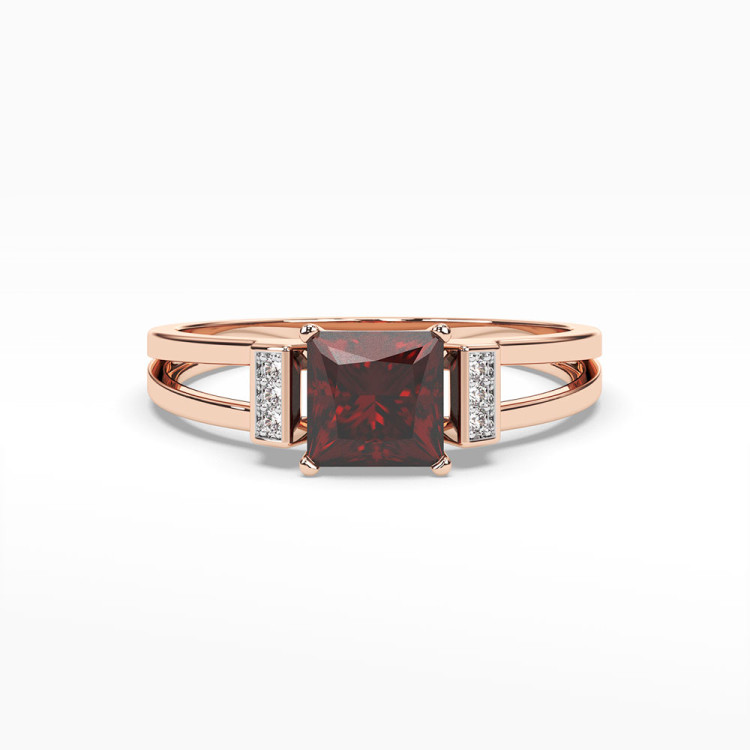 Pierścionek z różowego złota z granatem - próba 585 1,33CT PV-113CG