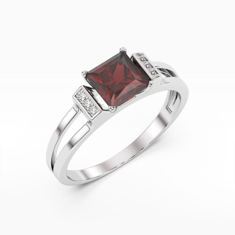Pierścionek z białego złota z granatem - próba 585 1,33CT PV-113BG
