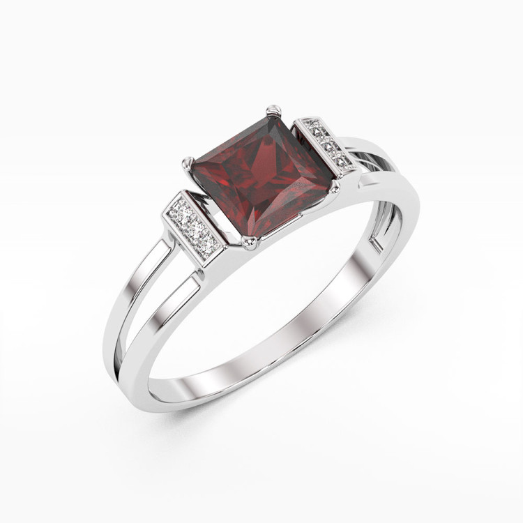 Pierścionek z białego złota z granatem - próba 585 1,33CT PV-113BG
