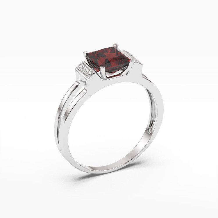 Pierścionek z białego złota z granatem - próba 585 1,33CT PV-113BG