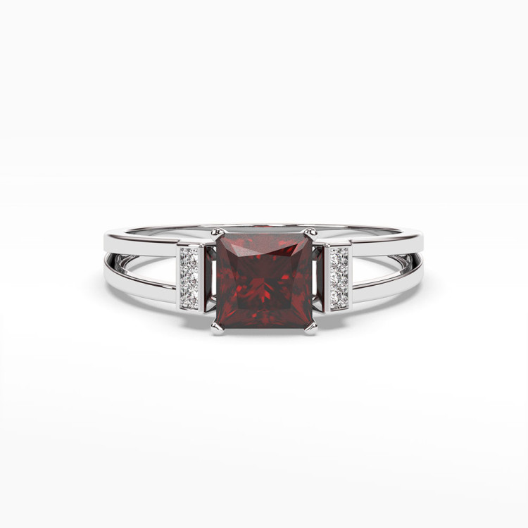 Pierścionek z białego złota z granatem - próba 585 1,33CT PV-113BG