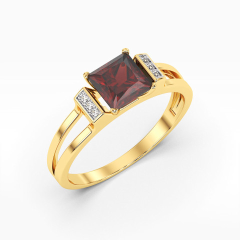 Pierścionek z żółtego złota z granatem - próba 585 1,33CT PV-113AG