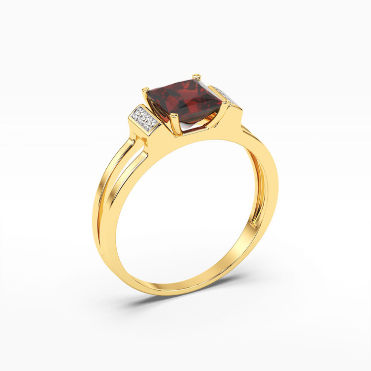 Pierścionek z żółtego złota z granatem - próba 585 1,33CT PV-113AG