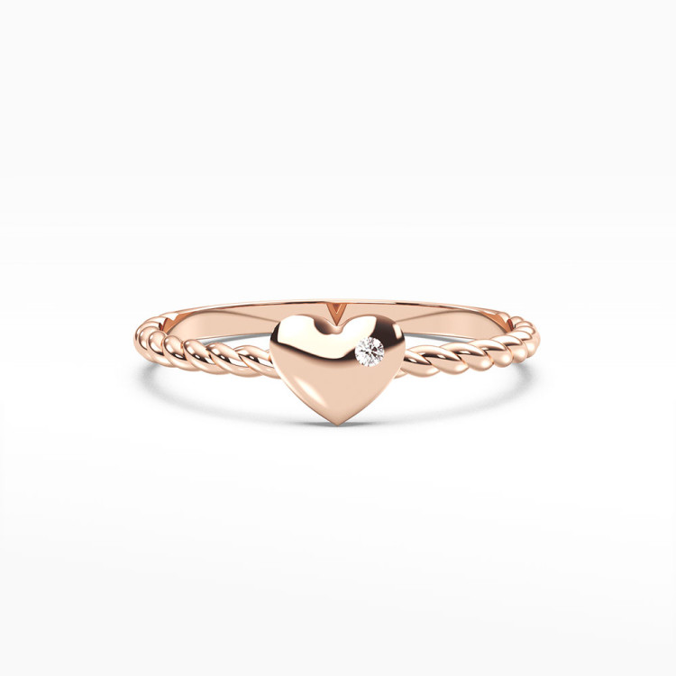 Pierścionek z żółtego złota z diamentem - próba 585 0,03CT PV-114C