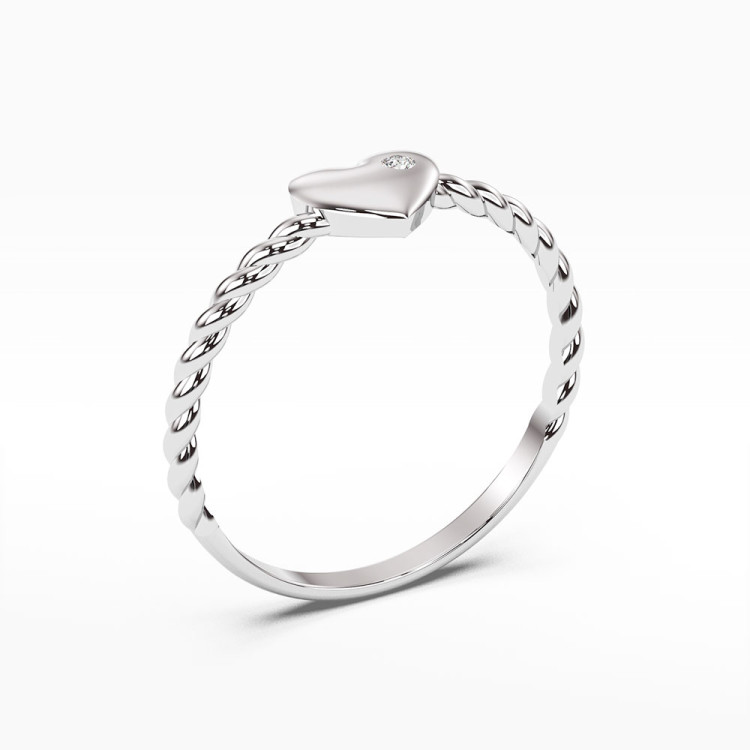 Pierścionek z różowego złota z diamentem - próba 585 0,03CT PV-114B