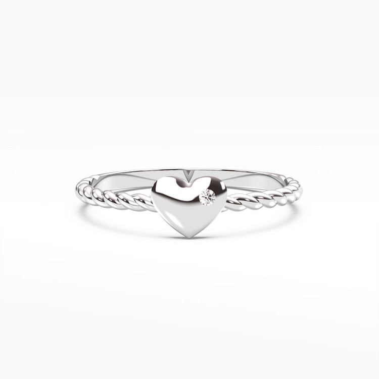 Pierścionek z różowego złota z diamentem - próba 585 0,03CT PV-114B
