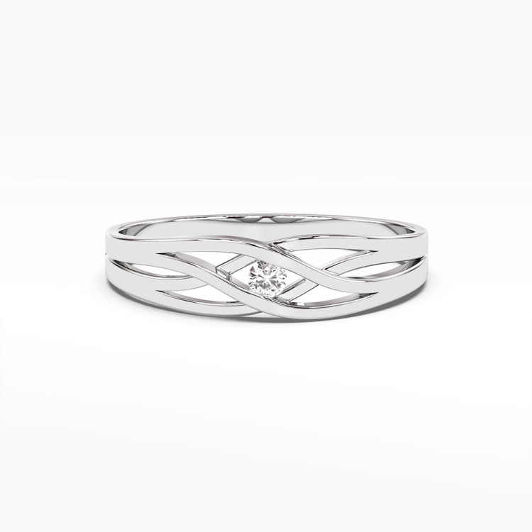 Pierścionek z białego złota z diamentem - próba 585 0,05CT PV-119B