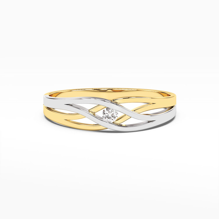 Pierścionek z żółtego złota z diamentem - próba 585 0,05CT PV-119A